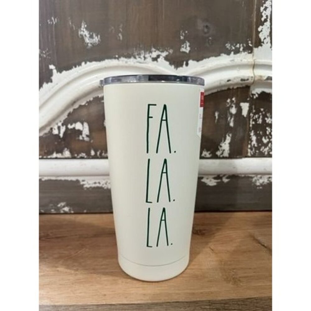VHTF NWT Rae Dunn Fa La La 18 Oz Stainless Steel Insulated Tumbler With Lid